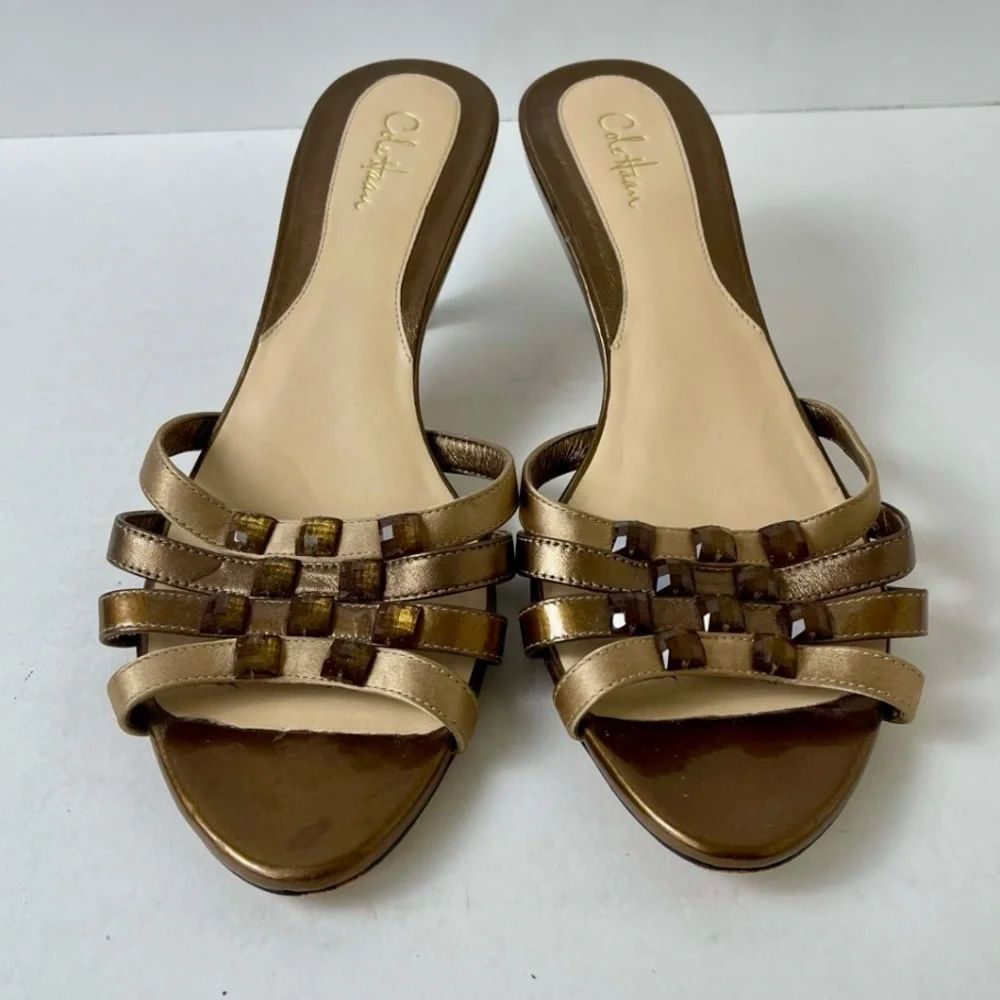 Cole Haan Nike Air Copper Beaded Heels, Size 9 - Picture 2 of 10